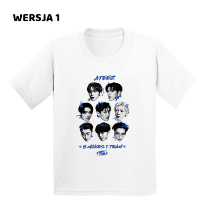 T-SHIRT ATEEZ 8MIT VER. ALL MEMBERS BIAŁA