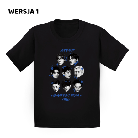 T-SHIRT ATEEZ 8MIT VER. ALL MEMBERS CZARNY